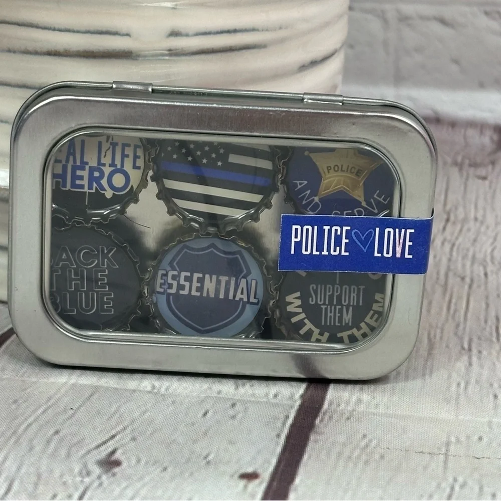 NWT boutique first responder Firefighter and Police Theme Magnet from bottletops